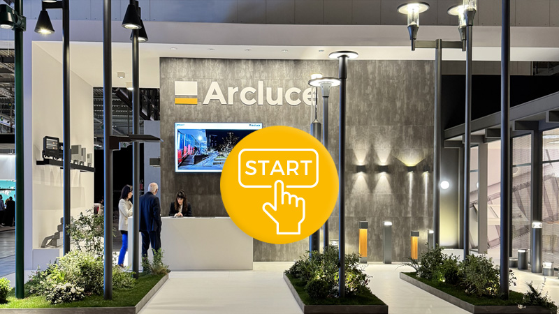 Rivivi la visita come se fossi allo stand Arcluce all'ultima edizione di Euroluce 2025 - Salone del Mobile.